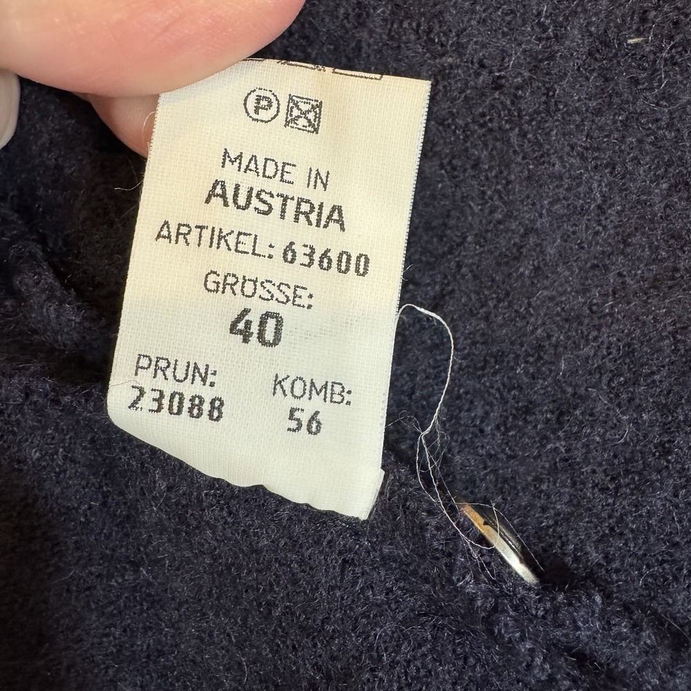 Geiger Austria Women's 40 Navy Boiled Wool Jacket Cardigan Vintage - Picture 7 of 9